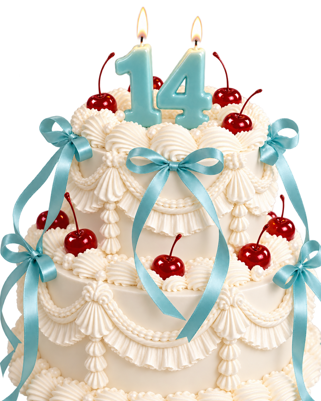 Anniversary cake with 14 candles